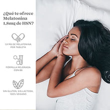 Cargar imagen en el visor de la galería, Melatonina 1,8mg de HSN | Para Dormir Mejor + Mejorar el Sueño + Descanso por la noche + Combate los trastornos del Sueño, Estrés y Fatiga, Jet Lag | Vegano, Sin Gluten, Sin Lactosa, 120 Tabletas